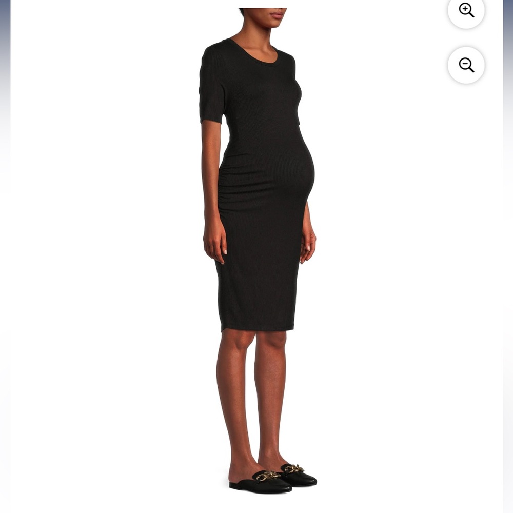 Maternity ruched short sleeve dress